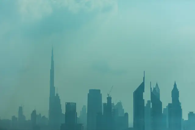 Burj Khalifa rising above the Downtown Dubai skyline