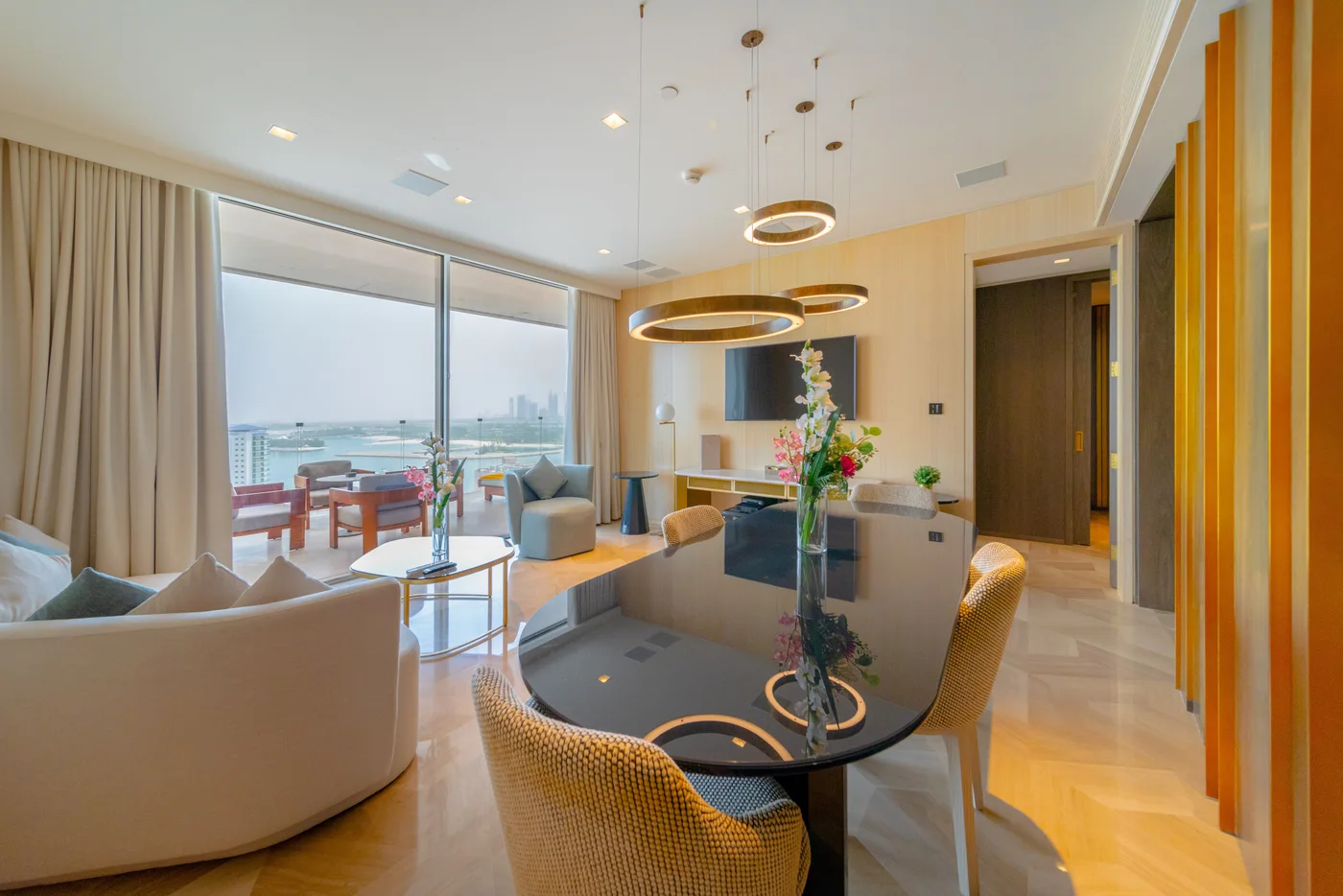 Living room and balcony of the Fascinating one-bedroom apartment