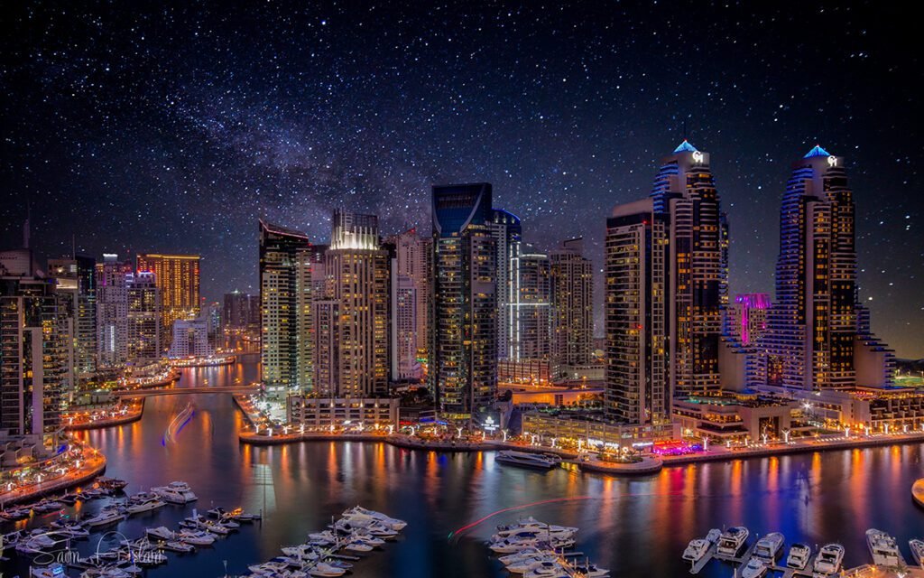 skyline view of dubai marina