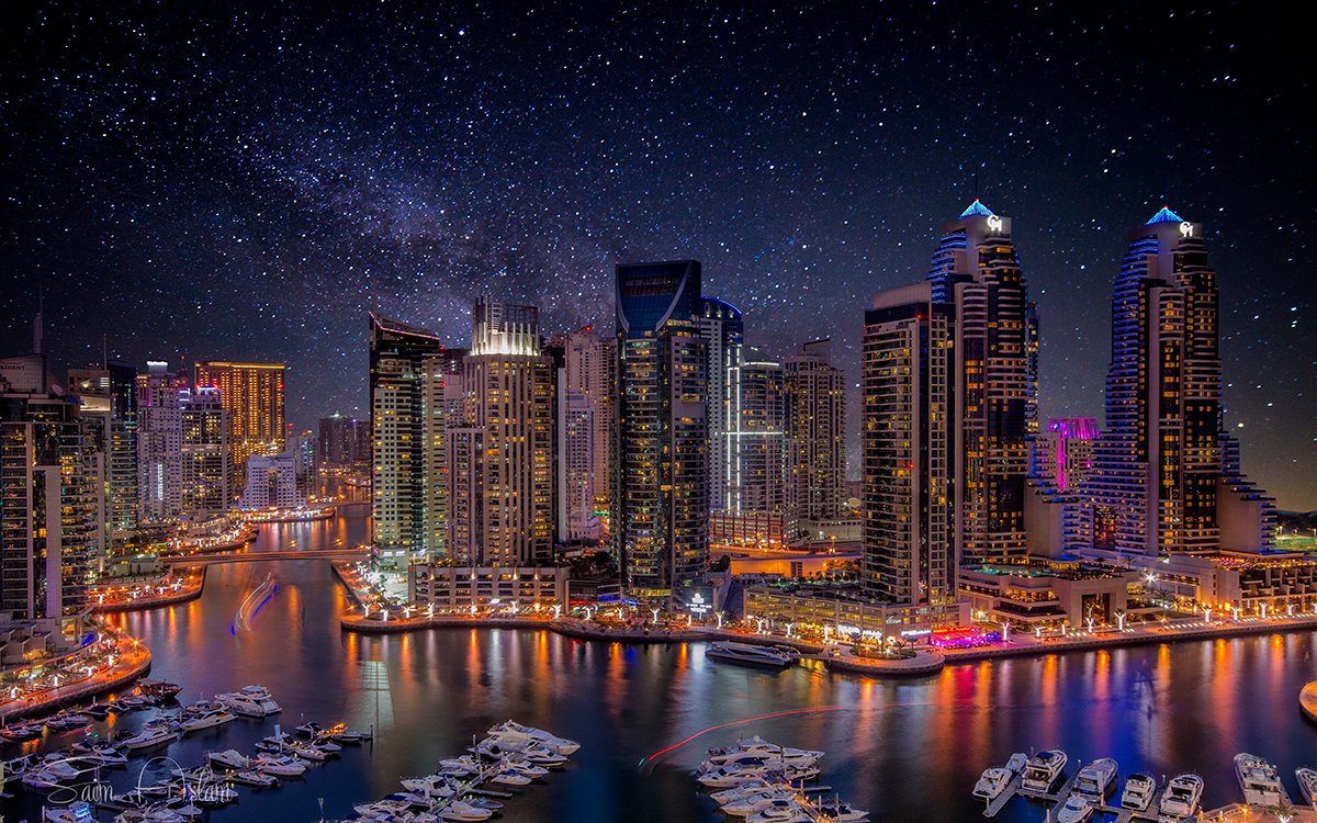 skyline view of dubai marina